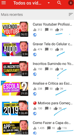 Engajamento no Youtube - Exemplo GRTV